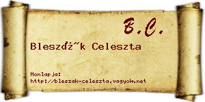 Bleszák Celeszta névjegykártya