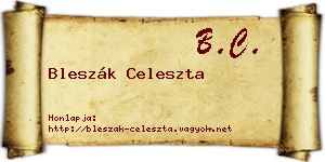 Bleszák Celeszta névjegykártya